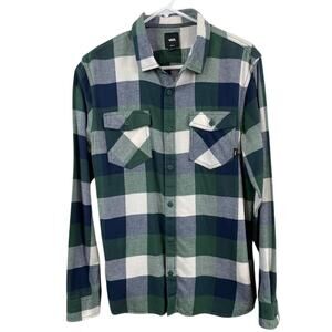 Vans Men's Off The Wall Plaid Flannel Shirt W/2 Chest Pockets